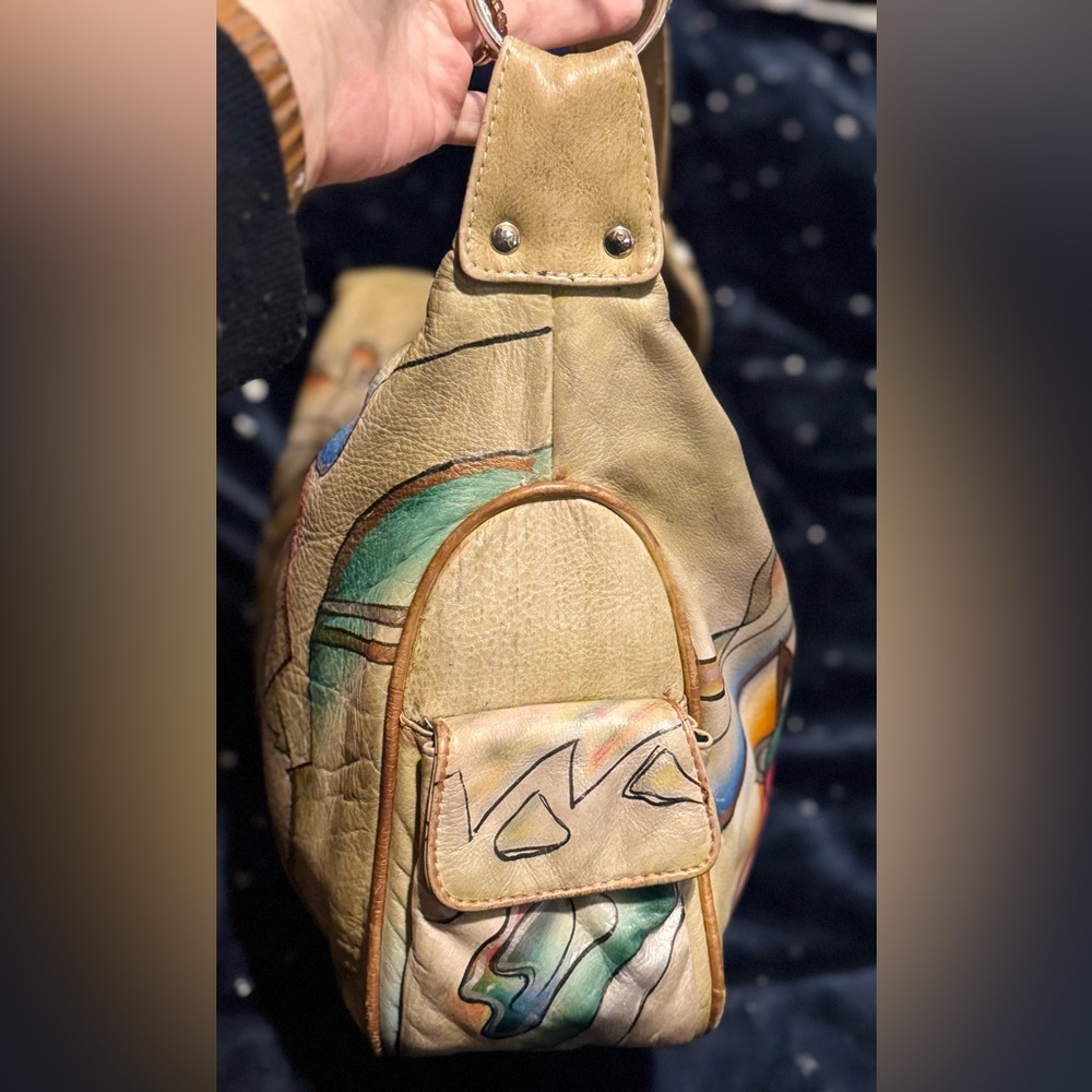 Magnifique Vintage Hand Painted Shoulder Bag (Tan) - EUC - Picture 6 of 10
